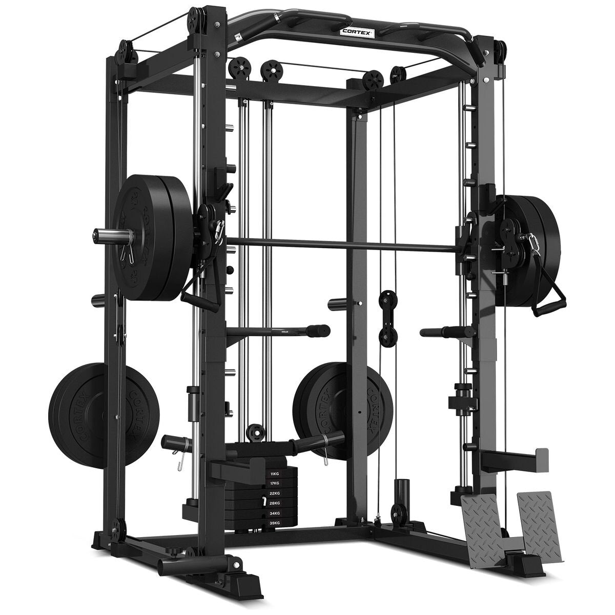 Cortex Six-in-One Power Rack - Smith and Cable Machine in Black - CSST-SM20