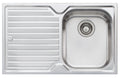 Oliveri Diaz Single Bowl Left Hand Drainer Sink - 770mm Polished Stainless Steel, Rear Waste Outlet - DZ122NTH