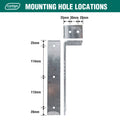 Carinya 280 x 75mm Galvanised Steel Heavy-Duty Multi-Orientation Angle Bracket, 75kg