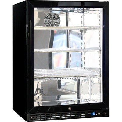 Schmick 164L Under Bench Heated Glass Door Bar Fridge - Matte Black, Lockable, 7 Star - SK156R-B-HD