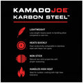 Kamado Joe Karbon Steel paella pan - pre-seasoned carbon steel with dimpled base, black - KJ15124722