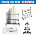 24 Hole Aluminium Alloy Fishing Rod Rack with EVA Foam Padding