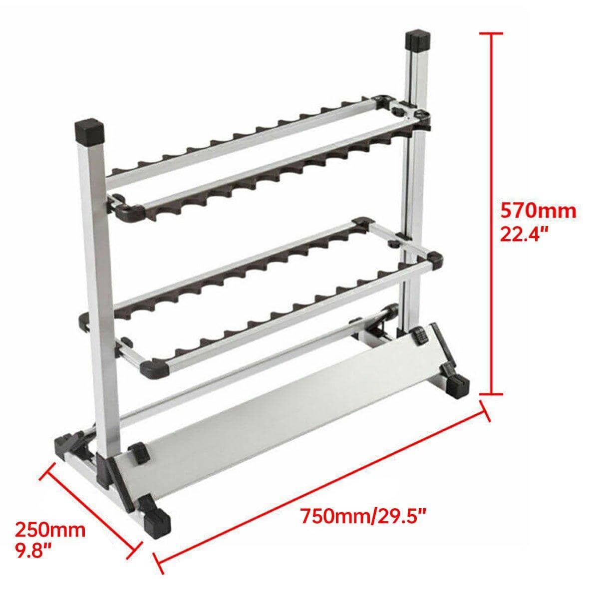 24 Hole Aluminium Alloy Fishing Rod Rack with EVA Foam Padding - view 3