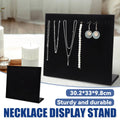 24 Hook Necklace Display Stand, Black Velvet Wooden Jewellery Organiser