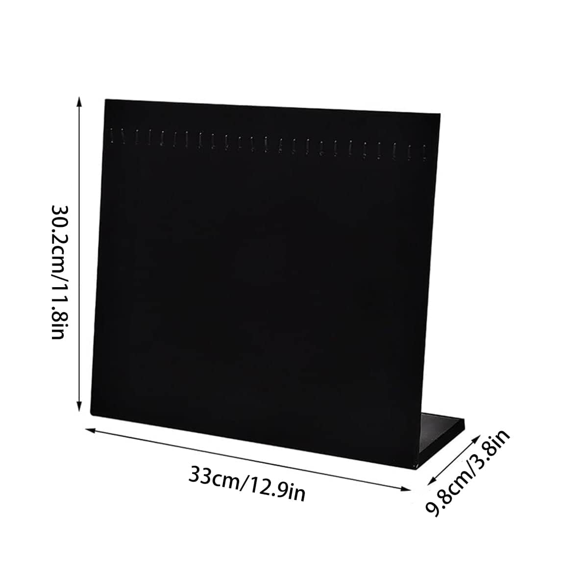 24 Hook Necklace Display Stand, Black Velvet Wooden Jewellery Organiser - view 3