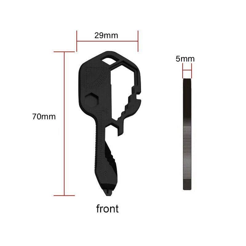 24-In-1 Key Shaped Multi-Tool with Bottle Opener and Ruler - Black - view 4