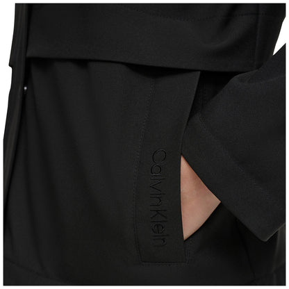 Calvin Klein Velboa Lined Lightweight Jacket Black Small - Water-Resistant, Windproof, Hooded