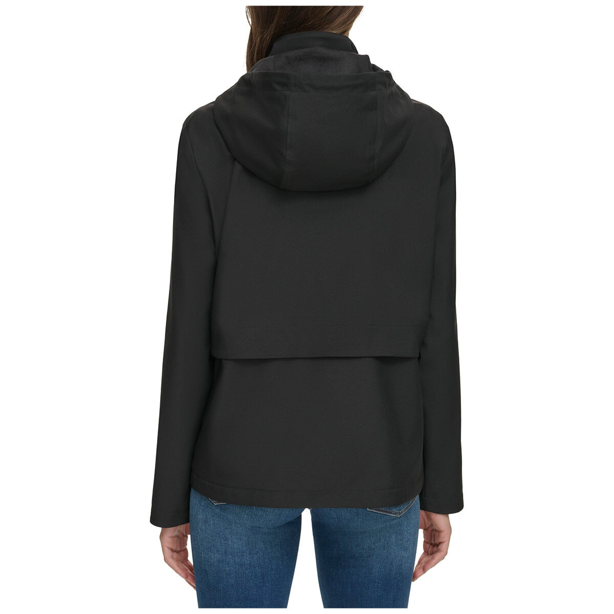 Calvin Klein Velboa Lined Lightweight Jacket Black Small - Water-Resistant, Windproof, Hooded