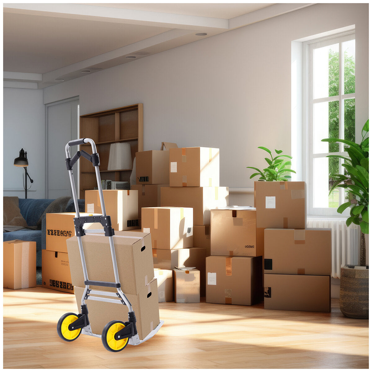 Toolmaster Hand Truck Trolley – Heavy-Duty Folding Dolly Cart with Pneumatic Wheels for Easy Transport