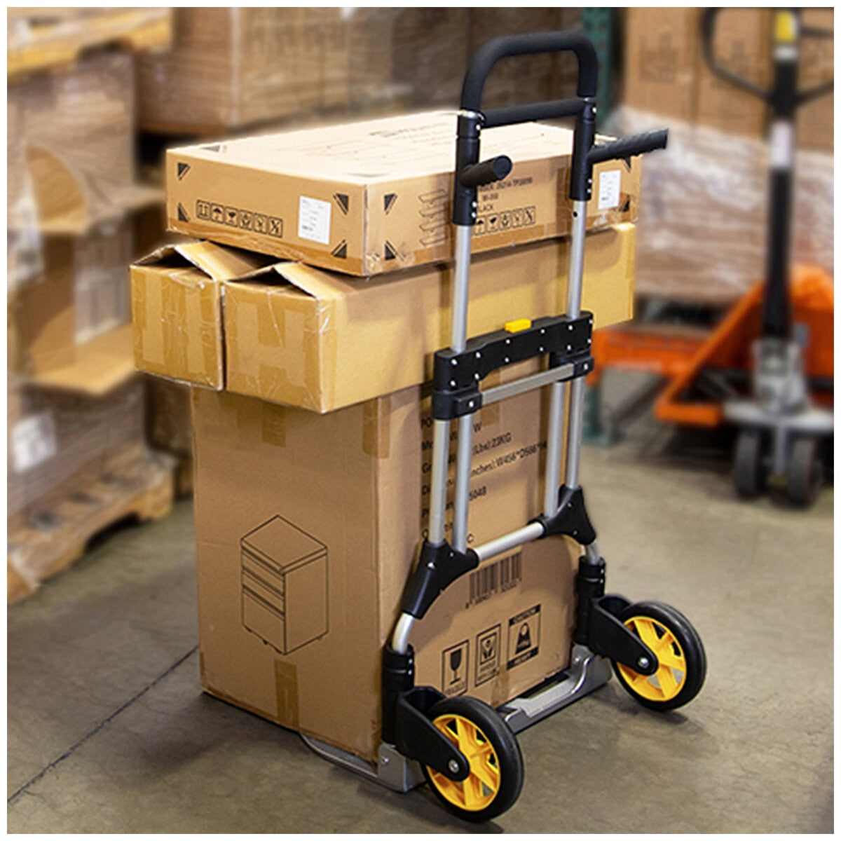 Toolmaster Hand Truck Trolley – Heavy-Duty Folding Dolly Cart with Pneumatic Wheels for Easy Transport