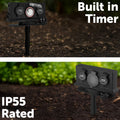 Arlec 4 Outlet Outdoor Powerboard with Timer and Removable Garden Stake, Dark Grey PB34BT-G