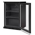 Husky 118L outdoor beverage fridge - black, lockable, anti-condensation glass door - ALFC1BLK840ELB