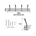 Adoored Decorative Hook Rack - 4 Double Satin Chrome - White - Durable - SuperSaverAU - view 2