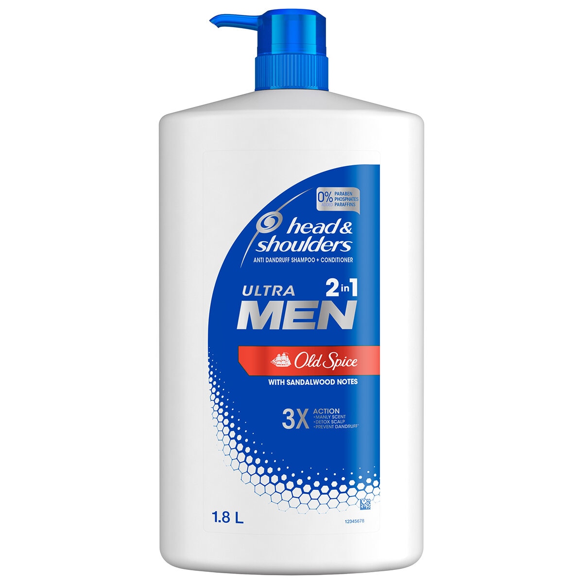 Head & Shoulders Ultra Men 2 In 1 Old Spice Shampoo And Conditioner 1.8L - SuperSaverAU - view 1