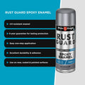 White Knight Rust Guard Epoxy Enamel Spray Paint 310g - Aluminium Gloss, Solvent Based Metal Finish