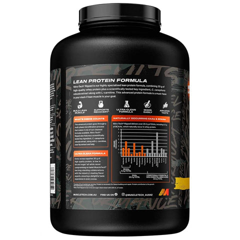 MuscleTech Nitro Tech Ripped Whey Protein Milk Chocolate 2.72kg - SuperSaverAU - view 2