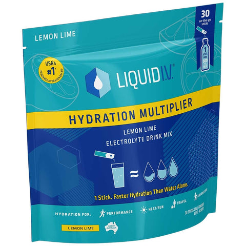 Liquid I.V. Hydration Multiplier Electrolyte Drink Mix Lemon Lime 30 Sachets - SuperSaverAU - view 2