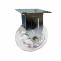 Easyroll 100mm Transparent Polyurethane Fixed Plate Castor, Indoor, 90kg