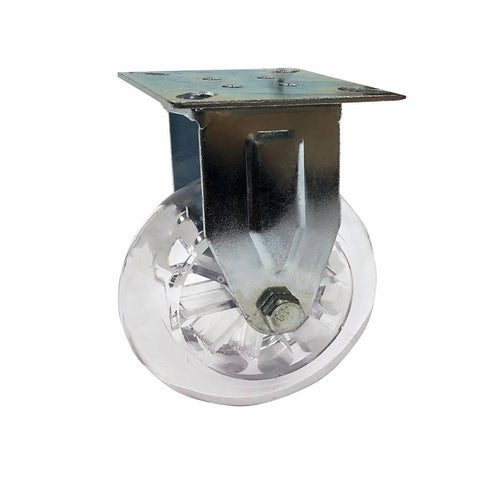 Easyroll 100mm Transparent Fixed Plate Castor Polyurethane 90kg Load - SuperSaverAU - view 1