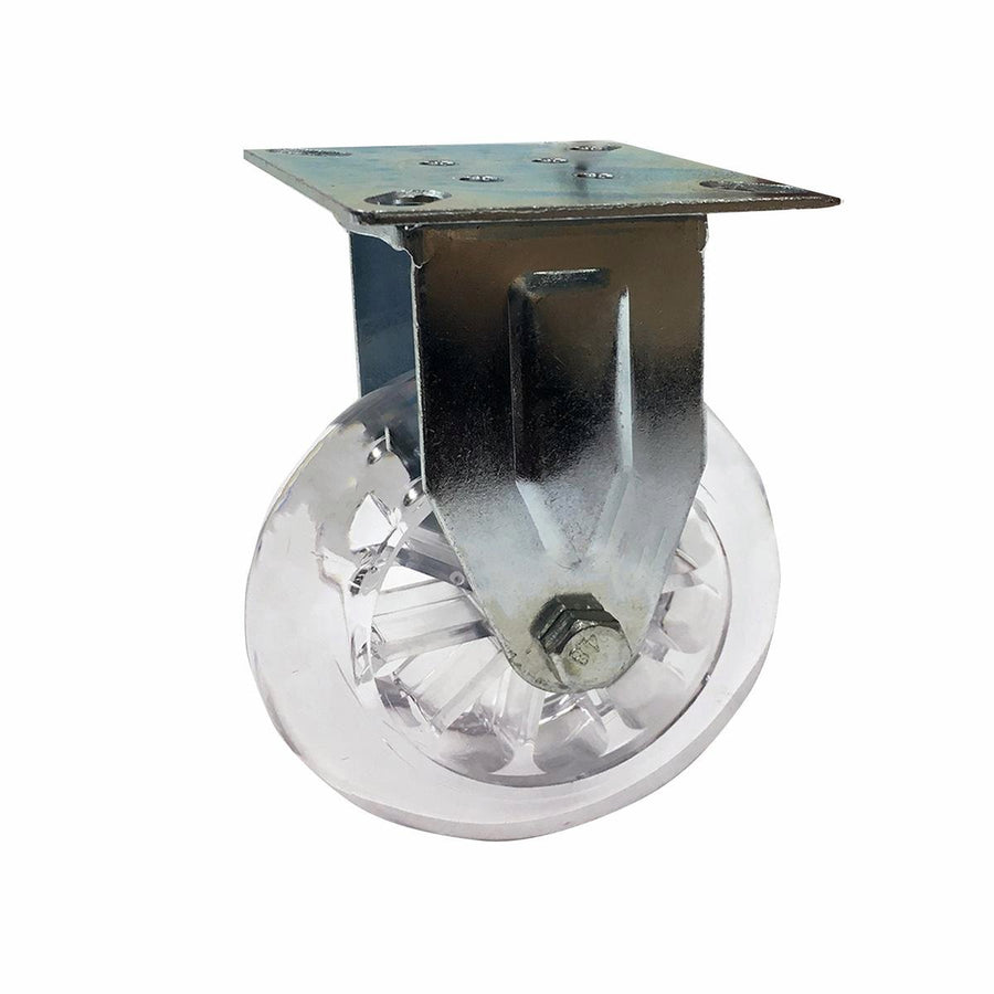 Easyroll 100mm Transparent Fixed Plate Castor Polyurethane 90kg Load - SuperSaverAU - view 1