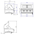 Beefeater 1200 Series 3 Burner Built-In LPG BBQ - Stainless Steel - Viewing Window Hood - BBG1230SB