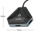 Antsig AP186 6 in 1 USB-C Multiport Adapter, Black ABS