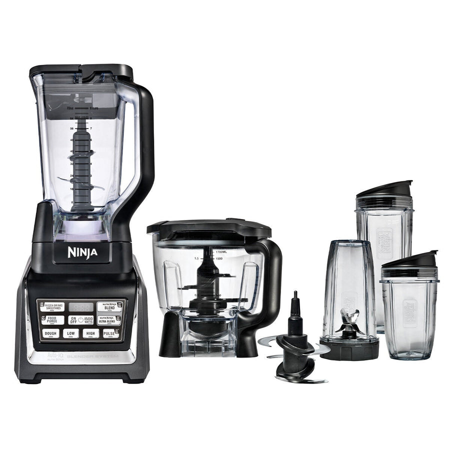 Ninja Blender System with Auto-iQ 1500W - 2.1L Pitcher and 1.8L Food Processor Bowl - Black - BL682