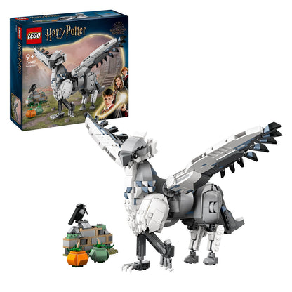 LEGO Harry Potter Buckbeak 76427 Hippogriff Toy with Posable Figure, Hagrid’s Yard, 2 Pumpkins, Bird Figure