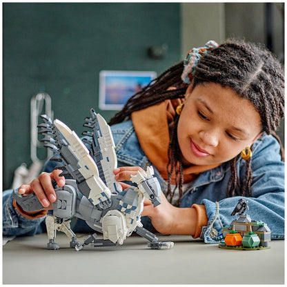 LEGO Harry Potter Buckbeak 76427 Hippogriff Toy with Posable Figure, Hagrid’s Yard, 2 Pumpkins, Bird Figure