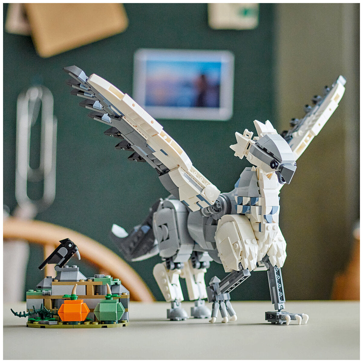 LEGO Harry Potter Buckbeak 76427 Hippogriff Toy with Posable Figure, Hagrid’s Yard, 2 Pumpkins, Bird Figure