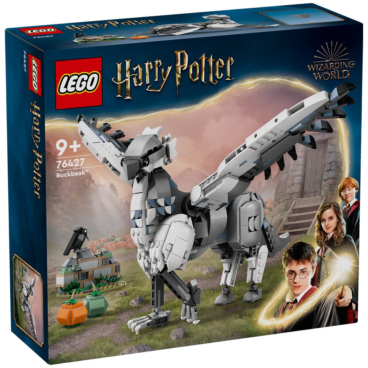 LEGO Harry Potter Buckbeak 76427 Hippogriff Toy with Posable Figure, Hagrid’s Yard, 2 Pumpkins, Bird Figure