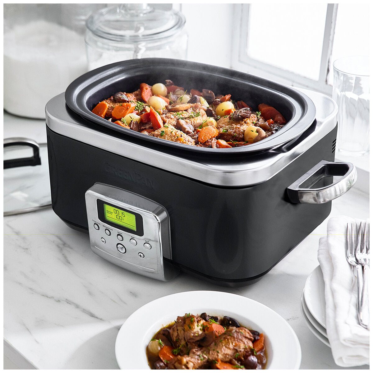 GreenPan Slow Cooker 6L CC005723-003 Black - SuperSaverAU - view 4