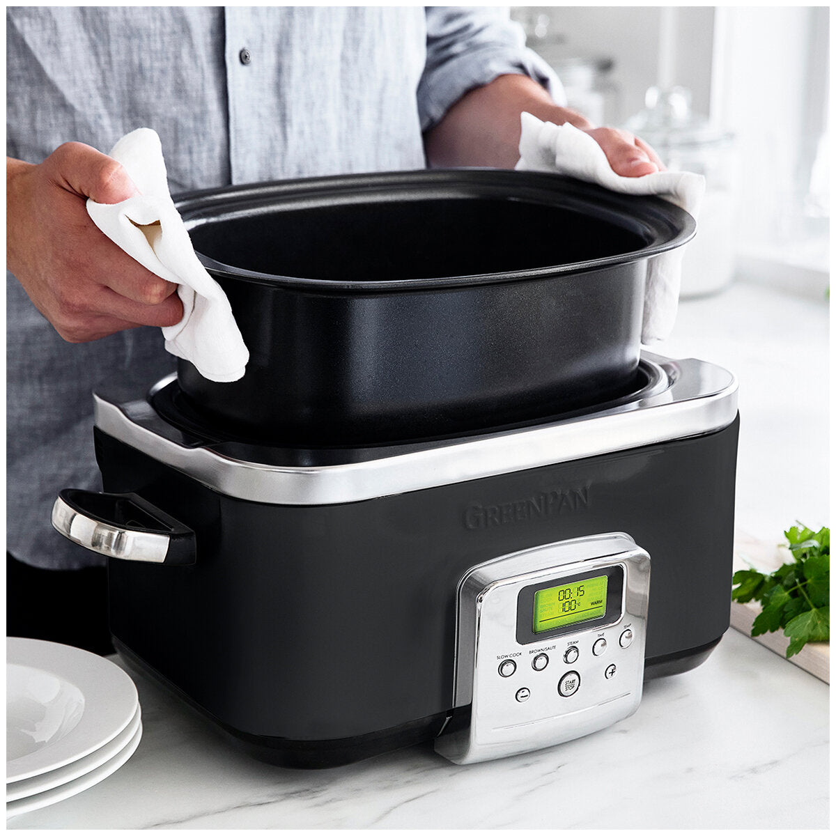 GreenPan Slow Cooker 6L CC005723-003 Black - SuperSaverAU - view 7