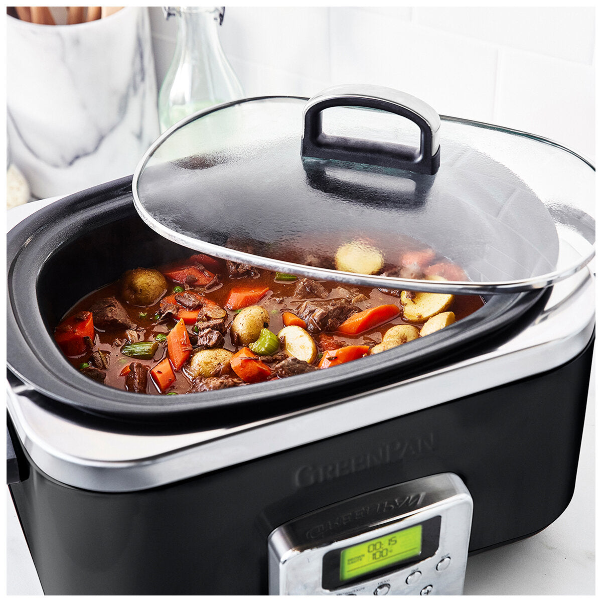 GreenPan Slow Cooker 6L CC005723-003 Black - SuperSaverAU - view 3