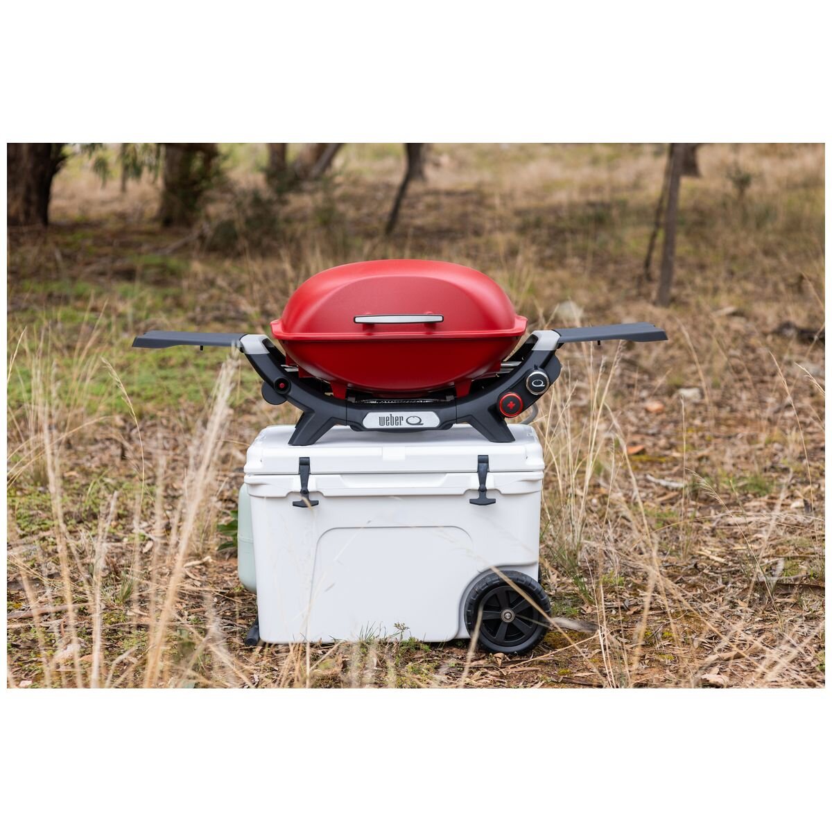 Weber Q2600N+ Portable LPG BBQ - 2 Burners, High Domed Lid, Red Finish - 3400046