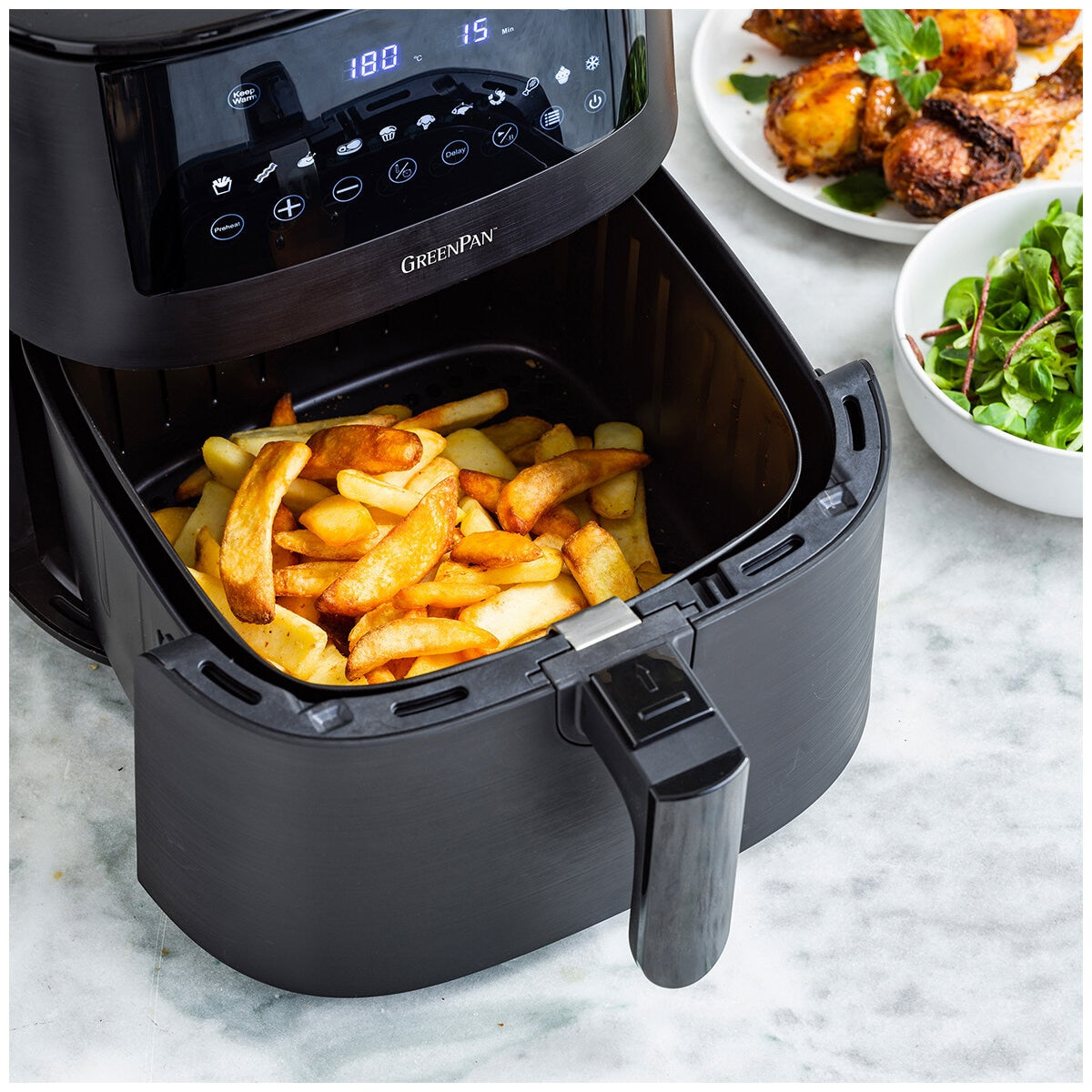 GreenPan Bistro 1 Basket Electric Air Fryer 7.2L CC008230-001 - SuperSaverAU - view 9