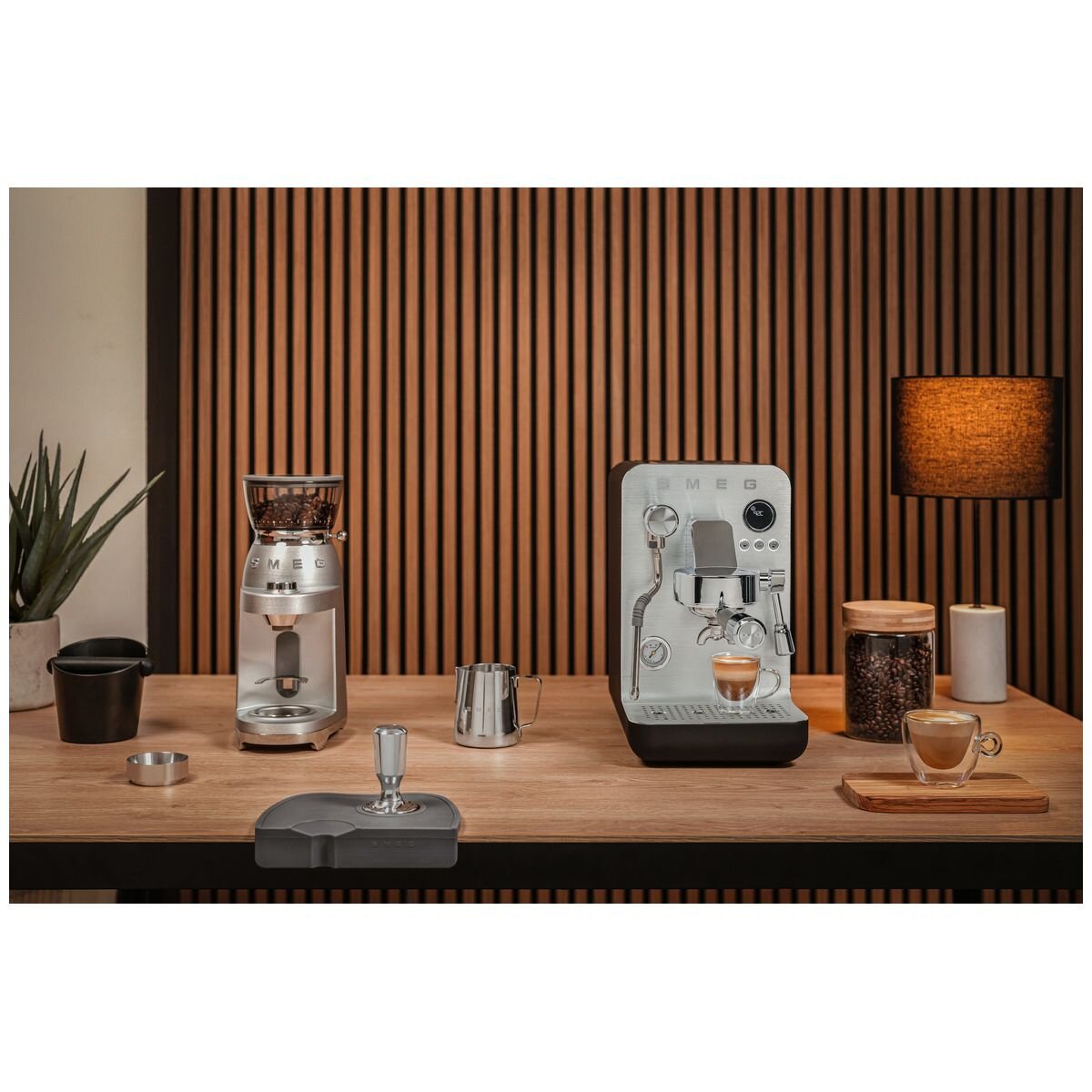 Smeg Minipro Espresso Coffee Machine - 15 Bar, Triple Thermoblock, Shot Timer, Matte Black - EMC02BLMAU