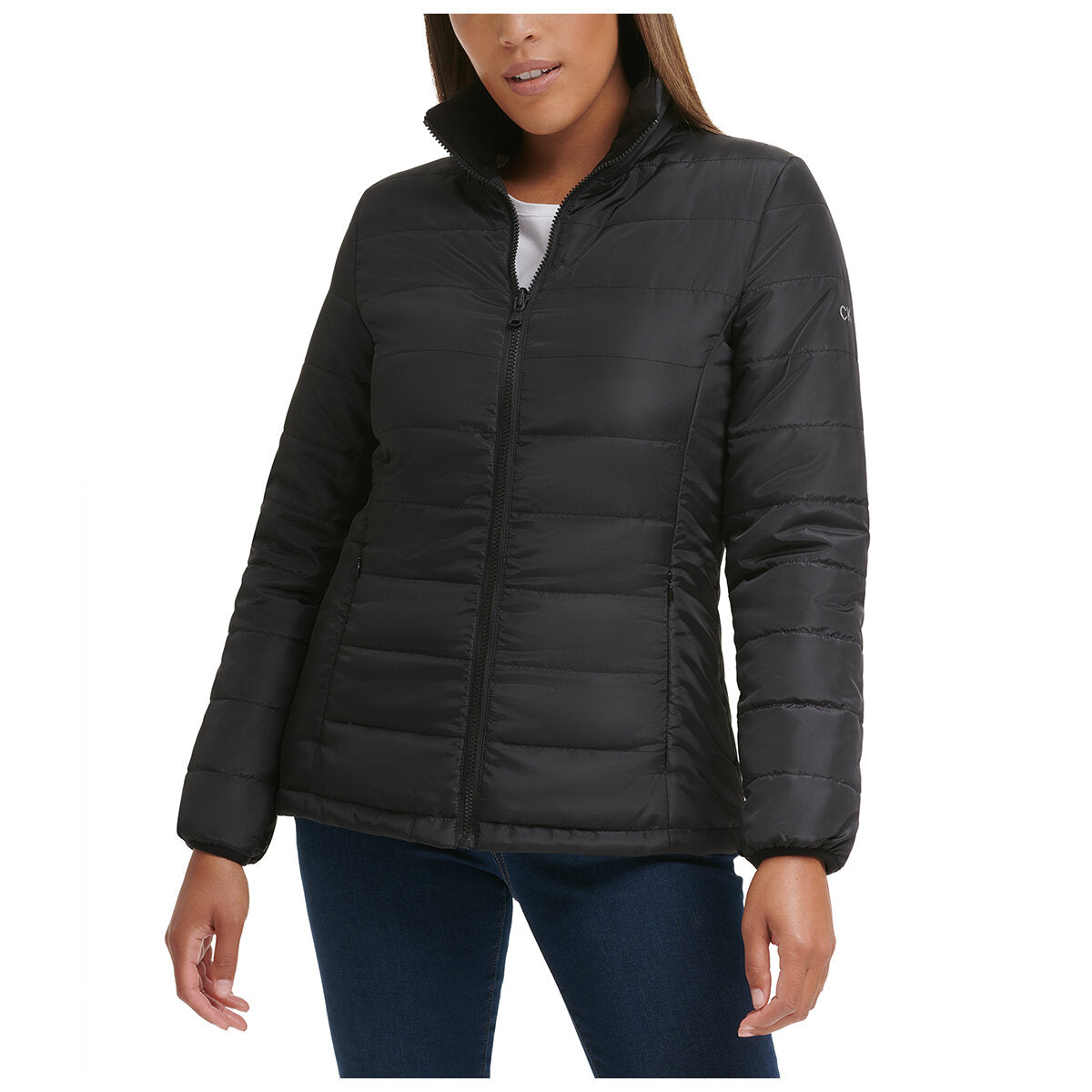 Calvin Klein Women's 3 In 1 Jacket Black Small - Water-Resistant, Detachable Hood & Versatile Styling