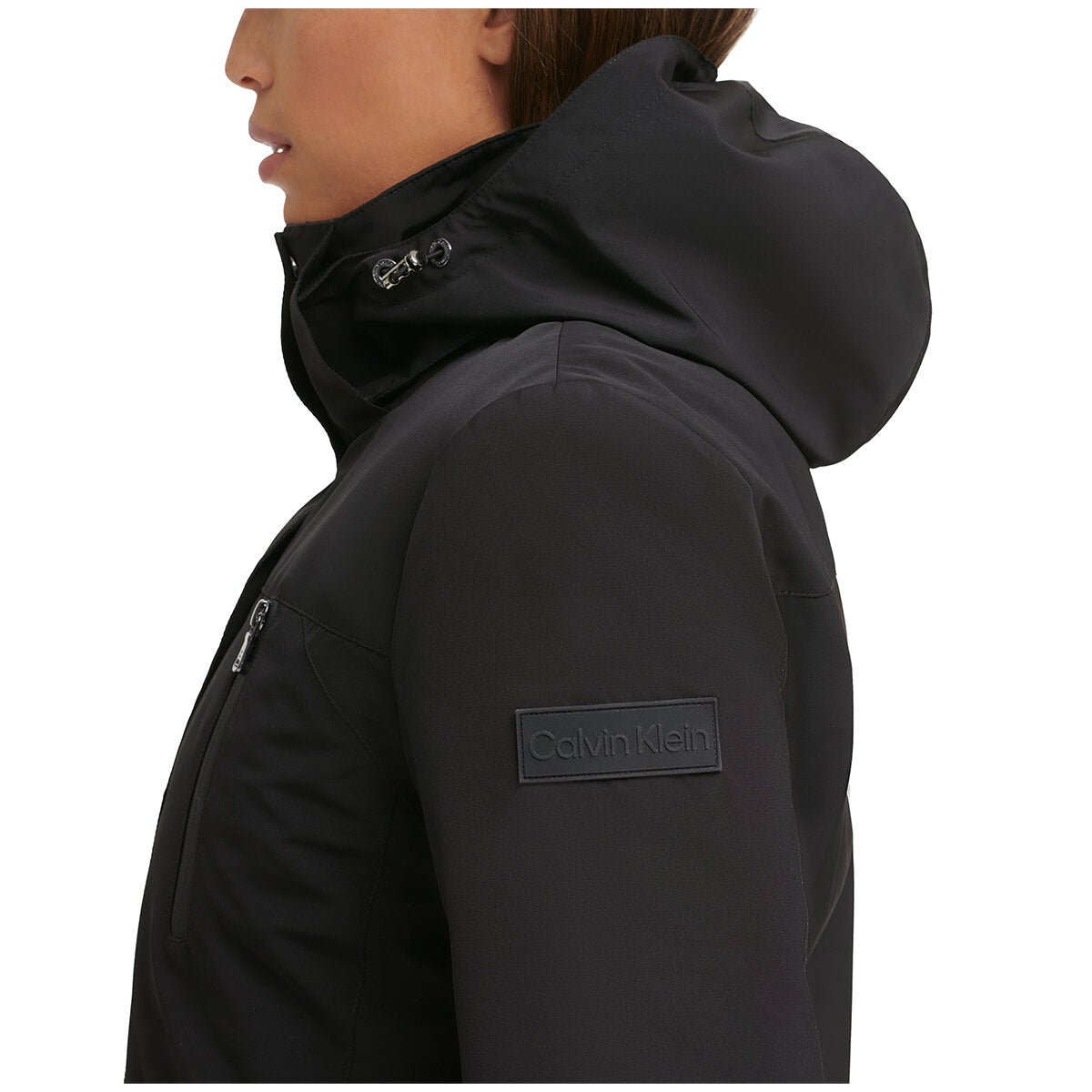 Calvin Klein Women's 3 In 1 Jacket Black - Water-Resistant, Detachable Hood, Versatile Coat