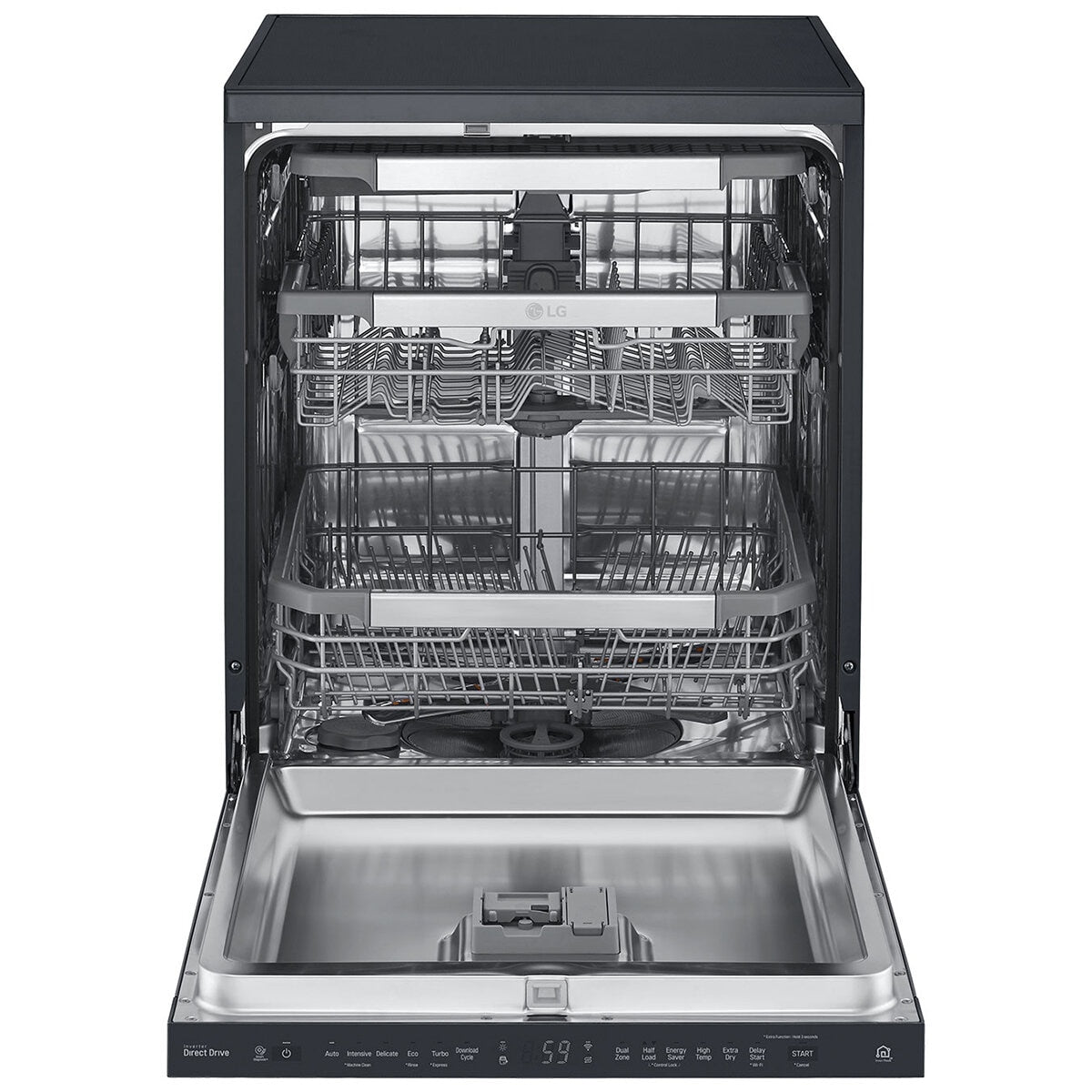 LG QuadWash Freestanding Dishwasher XD3A15MB Matte Black Auto Open Drying - SuperSaverAU - view 2