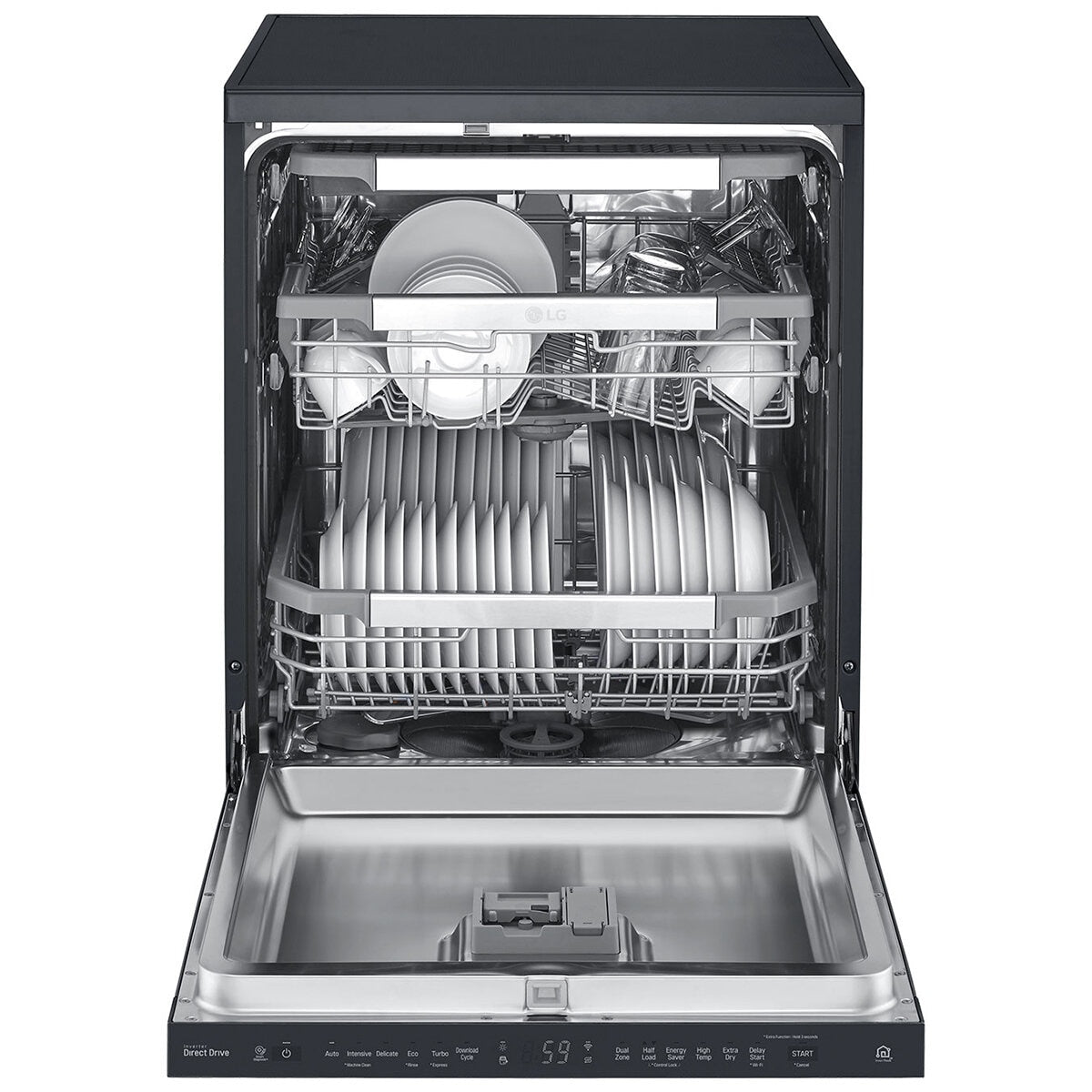 LG QuadWash Freestanding Dishwasher XD3A15MB Matte Black Auto Open Drying - SuperSaverAU - view 5