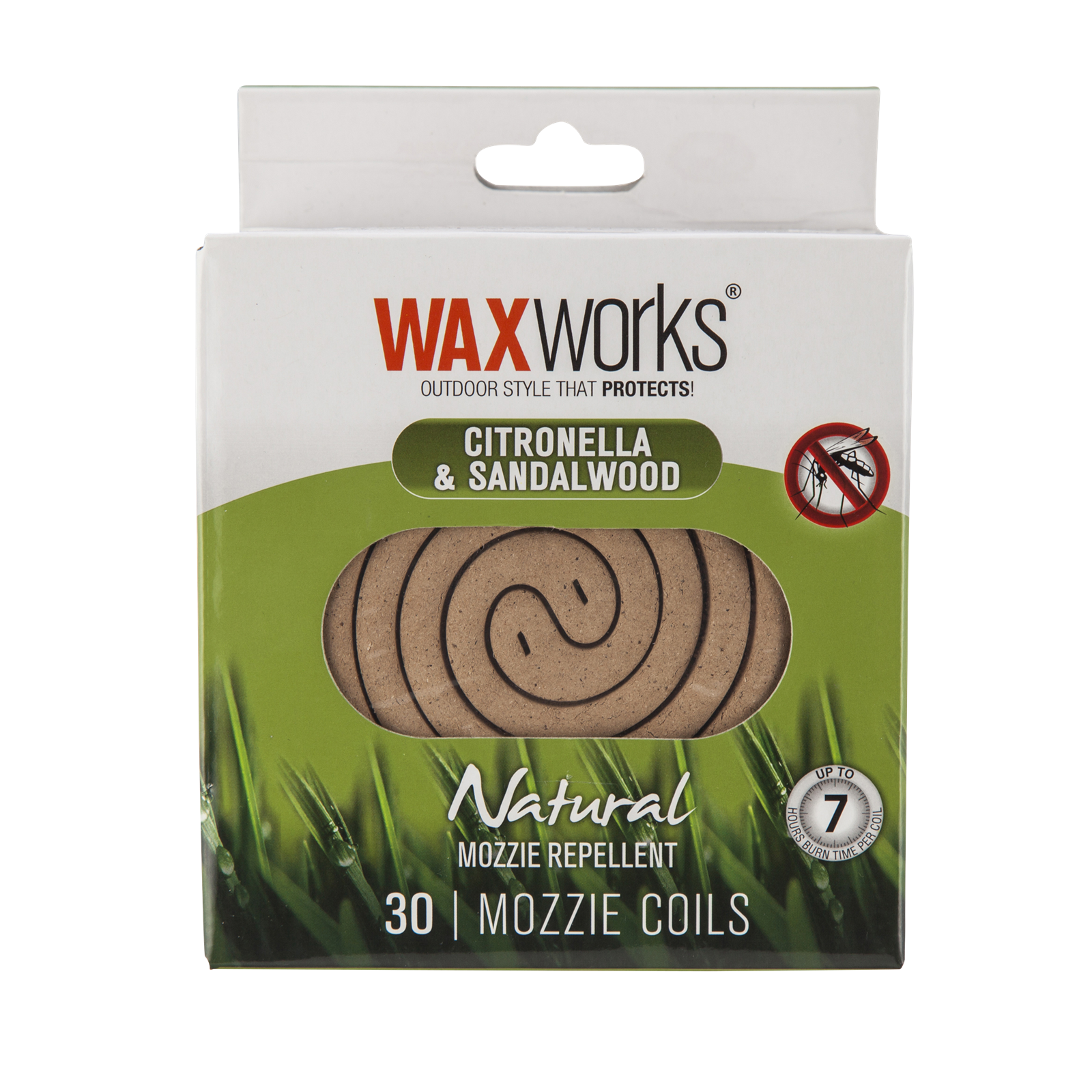 Waxworks Citronella and Sandalwood Mosquito Repellent Coil - 30 Pack