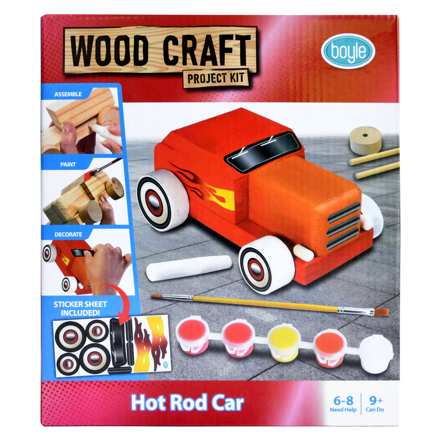 Boyle Wood Craft Project Kit Hot Rod Car DIY Indoor Model