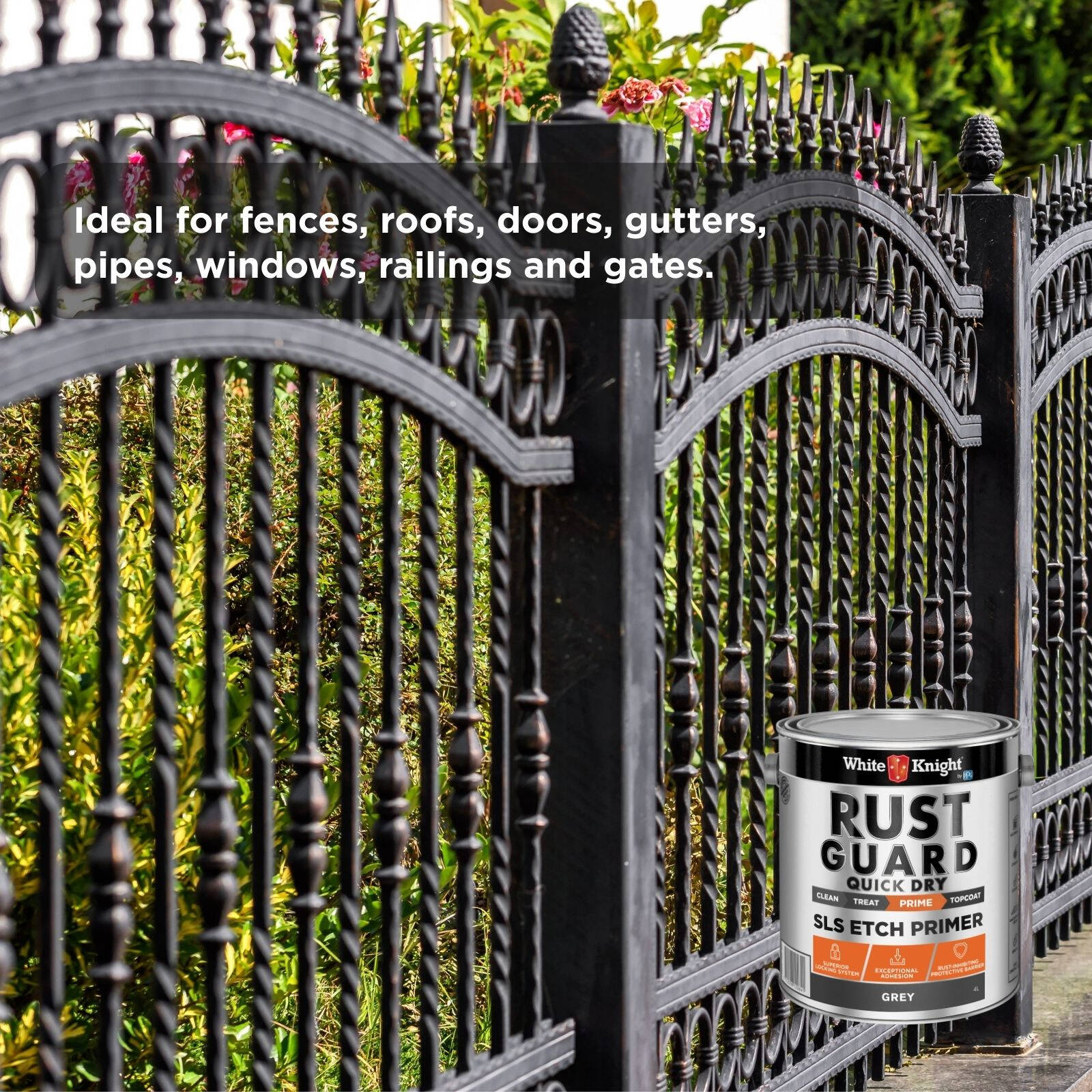 White Knight Rust Guard 4L Grey Quick Dry SLS Etch Primer