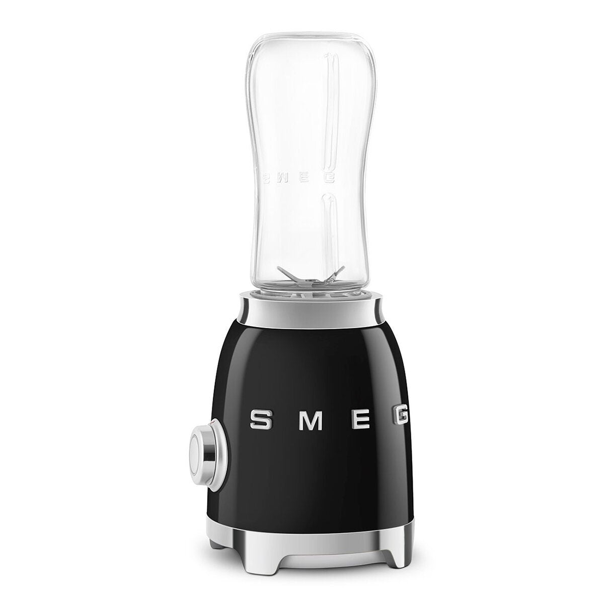 Smeg 50s Style Mini Personal Blender - Black - 300W, 2 x 600ml Tritan Renew Bottles - PBF01BLAU