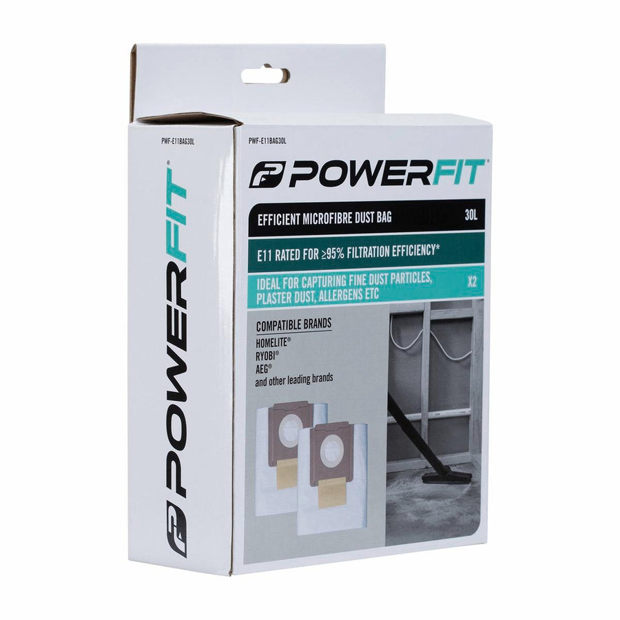Powerfit 30L E11 Dust Bag 2 Pack - Micro-Fibre - Efficient Filtration - SuperSaverAU - view 1