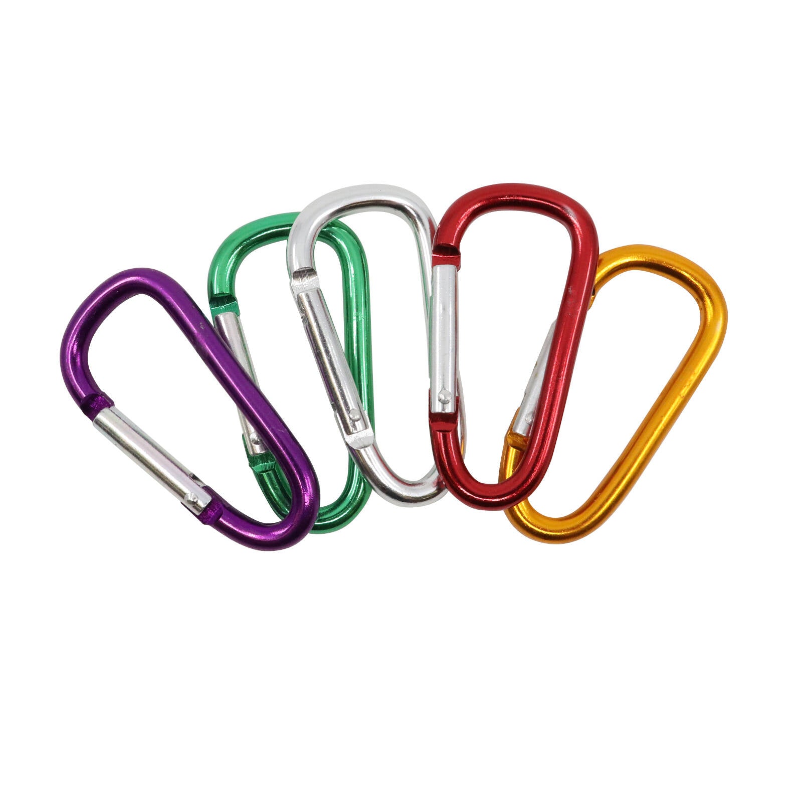 Key Essentials 6mm Aluminium D-Shape Key Ring - Mixed Colours
