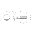 Zenith M16 x 65mm Hot Dip Galvanised Cup Head Bolts Nuts 12 Pack - SuperSaverAU - view 3