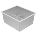 Abey narrow single bowl stainless steel sink with overflow and no drainer - flush or undermount - W12-340