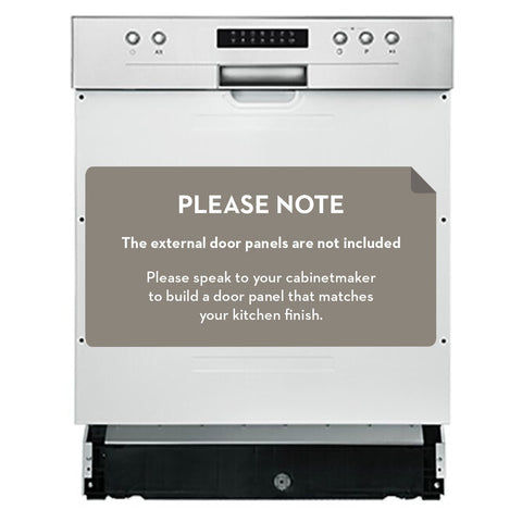 Artusi 60cm Semi-Integrated Stainless Steel Dishwasher - 12 Place Settings, Child Lock - ADWSI601X
